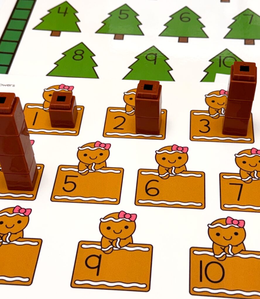 Christmas Number Tower Mats Gingerbread